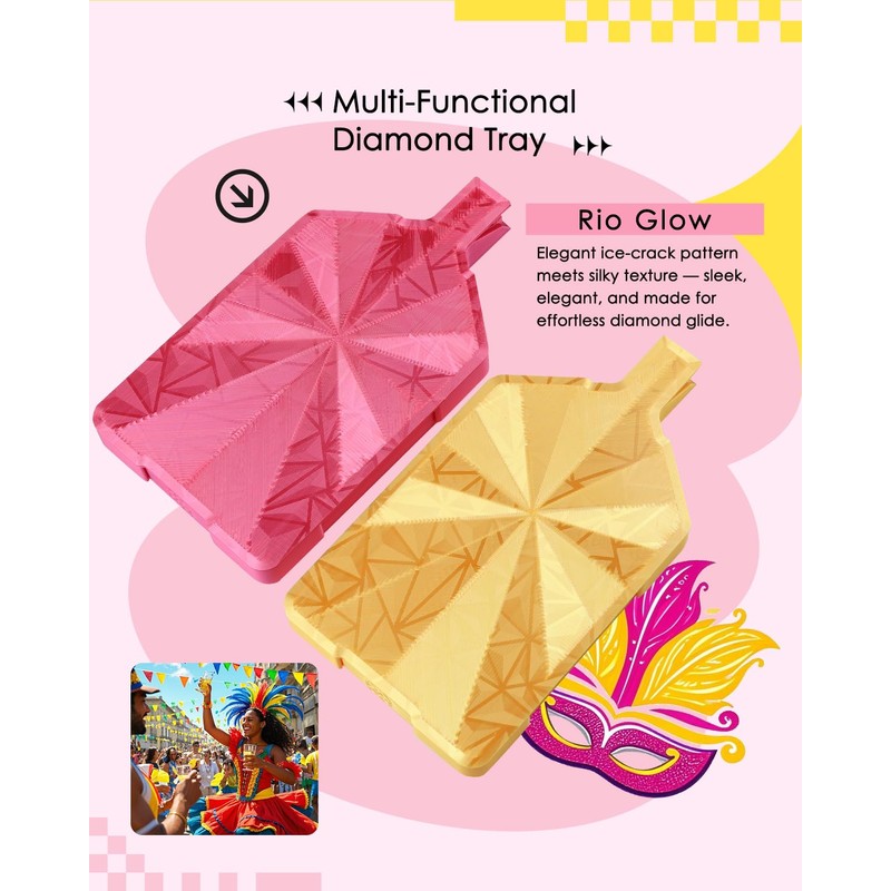 ForeverYoung Crystalline Diamond Art Trays with Lids Diamond Painting Accessories,
