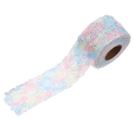 OATIPHO Embroidered Gauze Fabric Rose Floral Design for DIY Clothing Craft Projects Wrapping Wide Yards Durable Lightweight Material