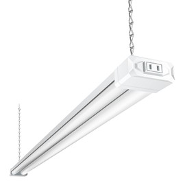 BBOUNDER 1 Pack Linkable LED Shop Light with Reflector, 4400 LM, 6500K Cool Daylight, 4 FT, 48 Inch Integrated Fixture for Garage, 40W Equivalent 250W, Surface & Suspension Mount, White