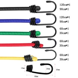 Expander with Hooks Set of 10 Expander 5 Colours Elastic Straps with Hooks 5 Sizes Tie Down Straps with Hooks for Outdoor, Garden, Transport, Camping and Secure Attachment of Loads