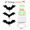 QEKIUII 12 Pack Hanging Halloween Bat Decorations, Plastic Bat Cutouts