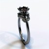 Retro Styles Black Gold Heart Love Rings Featuring Crystals Zirconia