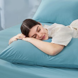 Dream Valley® Cooling Pillowcases Twin Size, 2 PCS Q-Max > 0.4 Aerocool™ Pillowcases, Cooling for Night Sweats, Hot Sleepers, Dream Blue, 20x26 Inches