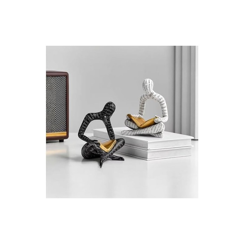 Home Decor Pulp Reading Thinker Statue Aesthetic Sculpture Room Decor