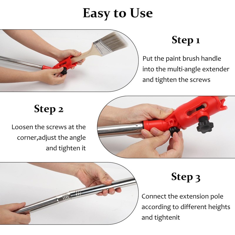 Les-Theresa Extendable Paint Brush Set, Paint Brush Extender Extension Pole