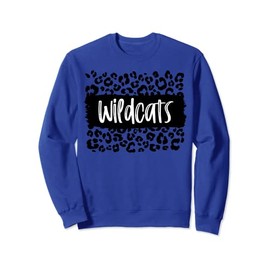 Wildcats Team Mascot School Spirit Game Night Leopard Print Sweatshirt