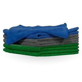 Pinnacle Mercantile Paños de limpieza de microfibra extra grandes de 16 x 16 pulgadas, paquete de 6 unidades, altamente absorbentes, sin pelusas, sin rayas, no abrasivos, limpios, húmedos o secos, lavables, reutilizables para el hogar, cocina, coche y co