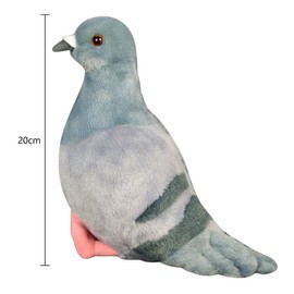 QWEPU Dove Cuddly Toy, Plush Dove Plush Bird, Realistic Bird Plush Toy, Realistic Dove Plush Toy for Wild Animals, Gift for Friends and Children (20 cm) (Grey)