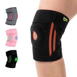 aoFIT Knee Brace (ONE Size:Medium) with Dual Side Stabilizers & Patella Gel Pad 4-way Adjustable Wraparound Straps for Arthritis Acl, Mcl Pain Support and Fast Recovery for Women & Men