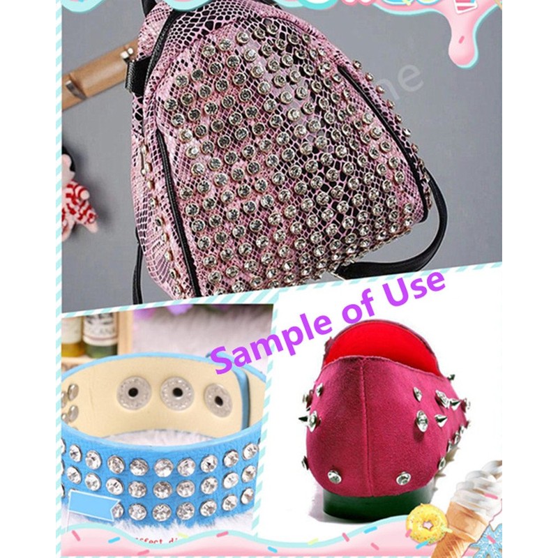 100 Sets Cz Colorful Crystal Rapid Rivets Silver Color Spots