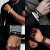 MOROTOLE 4pcs 8MM Beaded Bracelets for Men Natural Lava Stone