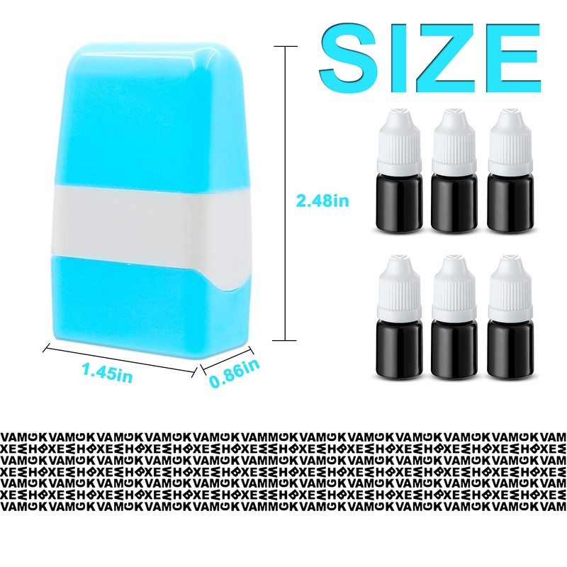 Identity Theft Protection Roller Stamp Set, Including 6-Pack Refills -