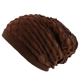 Armycrew Deep Shell Dreadlock Jamaica 100% Cotton Oversized Rasta Knit Beanie - Brown