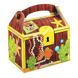 20 Childrens Kids Pirate Treasure Chest Carry Food Meal Picnic Birthday Party Bag Boxes