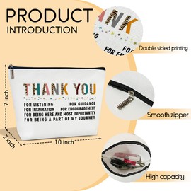 HUQIL Teacher Appreciation Makeup Bag for Women, Teacher Appreciation Gift for Women Teacher Mentor Thank You Gift Retirement Gifts Travel Toiletry Cosmetic Bag, Rainbow Zipper Organizer Pouch -FS380