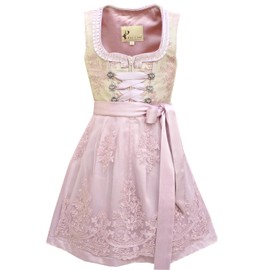 Alte Liebe Children's Costume Dress 2-Piece Dirndl with Lace Apron Size 104, 116, 128, 140, 152, 164, pink