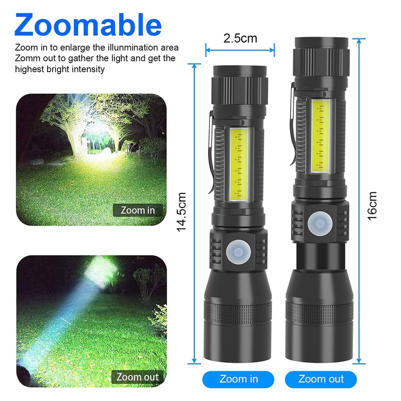 iToncs Blacklight flashlights, 3 in-1 Rechargeable Flashlights, UV Light Magnetic