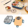 Thermal Lunch Box 1100ml Double Layer 3 Grid Design 304