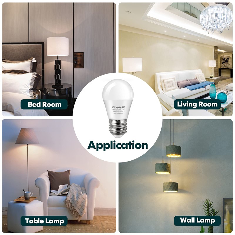 KUKUMAO LED Bulb 3W 25 Watt Equivalent, Night Stand Bulb