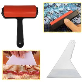 Zinker Herramientas para Pintura de Diamantes Set de 3 Piezas: Rodillo y Regletas de Acero y Plástico