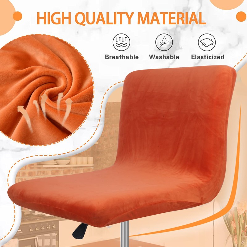 SONNACH Bar Stool Covers, Velvet Barstool Slipcovers with Back, Slipcovers