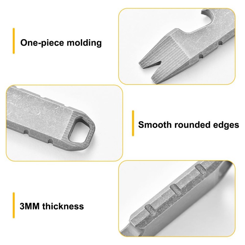 Titanium EDC Pry Bar,Mini Pry Bar EDC Multi Tool with