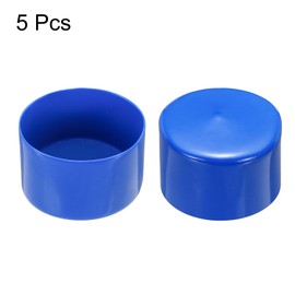 sourcing map 5pcs Rubber End Caps 75mm(3 Inch) ID Vinyl PVC Round Tube Bolt Cap Cover Screw Thread Protectors Blue
