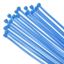 sourcing map 100PCS Cable Zip Ties 10 Inch, Self-Locking Nylon Wire Ties with 50 lbs Tensile Strength for Indoor and Outdoor, Blue