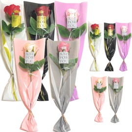 3world SW1840 Rose, Soapflower, One Piece, Petite Gift, Non-Withering, Bouquet, Individually Packaged, Graduations, Weddings, Celebrations, Retirement, Moving, Warm Colors