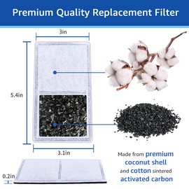 MyfatBOSS Charcoal Water Filter, Replacement Carbon Filters (2-Chamber) Dog and Cat Water Fountain Filters Compatible with Drinkwell Pet Fountain, 12 Filters