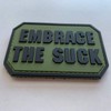uuKen Embrace The Suck Funny PVC Rubber Tactical Hook Patch