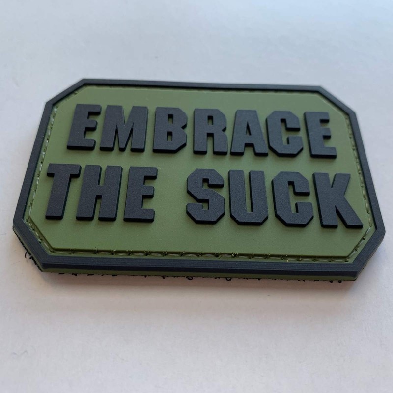 uuKen Embrace The Suck Funny PVC Rubber Tactical Hook Patch