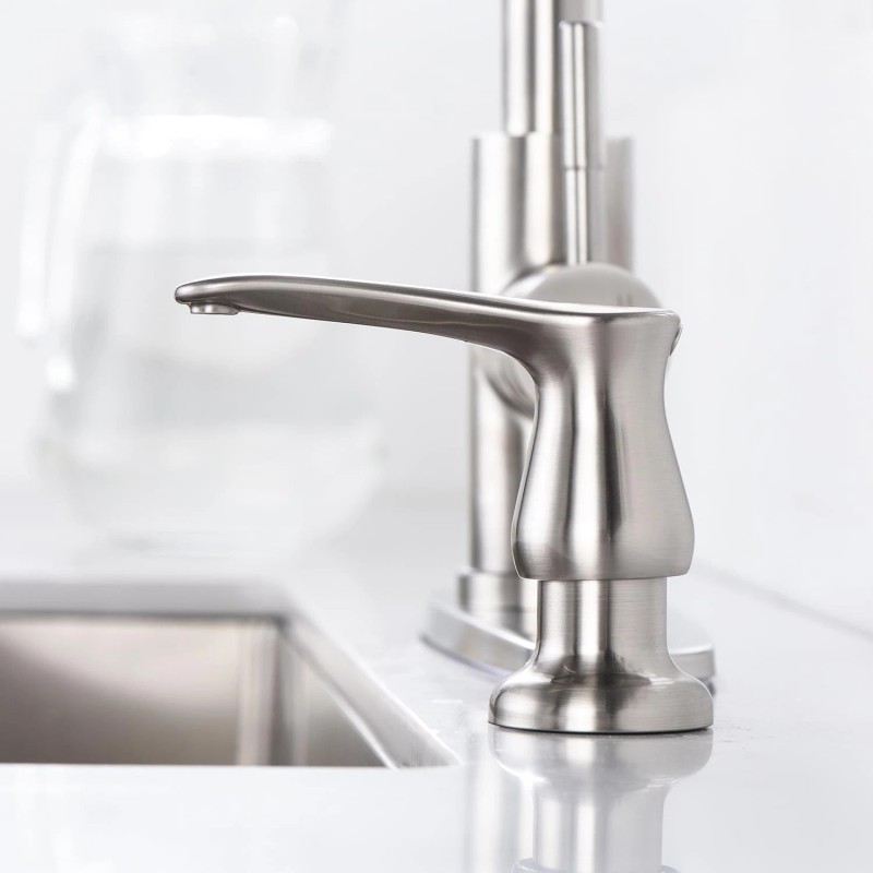 Gagalife Kitchen Sink Soap Dispenser - Brushed Nickel Built in