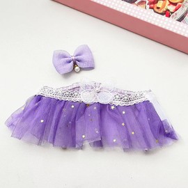 CPCOIN Doll Accessories Kawaii Designed Clothes Set Fits 17cm Dolls Purple Trendy Butterfly Chiffon Dress with Bow Clip Sweet Stylish Outfit for Plushy Doll (Style 5)