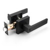 Probrico Keyed Alike Black Door Handle, Heavy Duty Flat Square