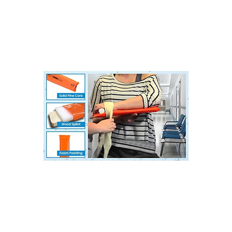 Primacare IS-5116 Padded Wood Splint with Vinyl Casing for Fractured