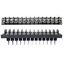 MGI SpeedWare Single Row Screw Terminal Junction Block 300V/20A, Through-Panel Barrier Strip 2-Pack (13 Screw)