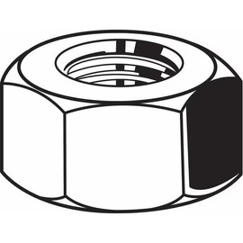 Hex Nut, 1-1/4"-12, Steel, Grade 5, Zinc Plated, 1-1/16 in Ht, 5 PK
