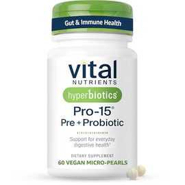 Hyperbiotics Vital Nutrients Pro-15 Prebiotics and Probiotics for Women and Men | 15 Science Backed Strains | Supports Occasional Constipation, Diarrh