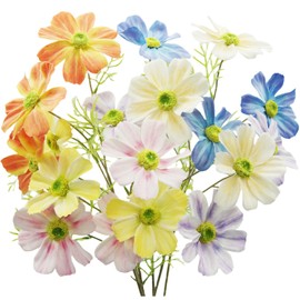 FERIAL 6Pcs Artificial Gerbera Daisies Flowers 25Inch for Home Garden Outdoor Wedding Arrangement Table Vase Decor （Multi Colors）