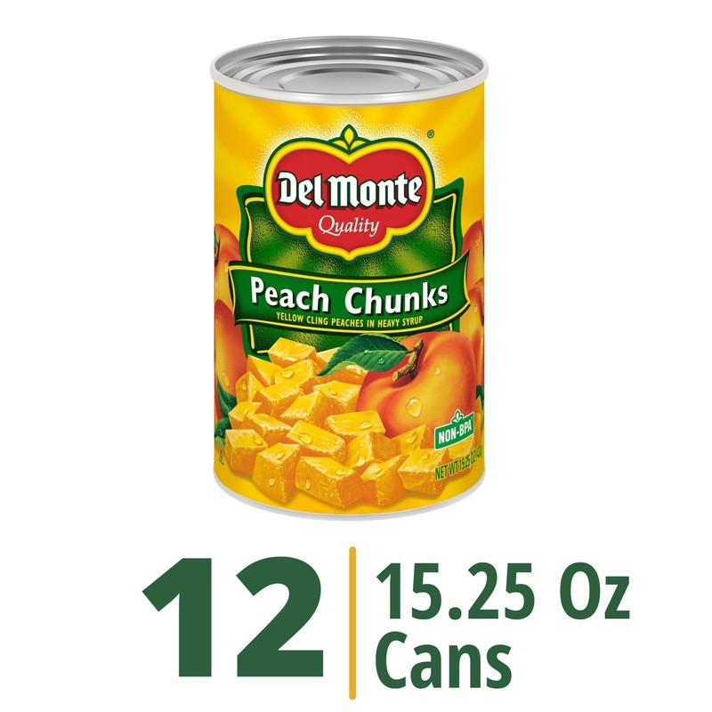 DEL MONTE Yellow Cling Peach Chunks in Heavy Syrup, Canned