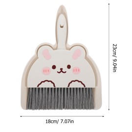 VOSAREA Mini Dustpan and Brush Set Small Broom and Dustpan Cleaning Set Hand Whisk Broom Set Portable Table Top Brush Set Dining Table Crumb Sweeper Cleaning Tools for Office White