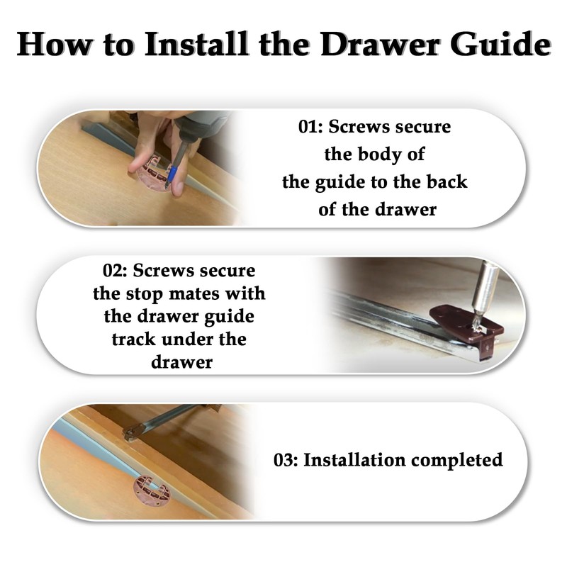 Drawer Guide Kit Compatible with Kenlin Rite-Trak II Model #168