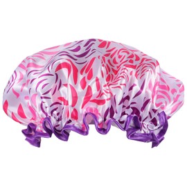 ORFOFE Extra Large Satin Shower Cap for Women Double Stretchy Reusable for Long Hair Comfortable Fit for Showering Hair Treatments Bathing Cap