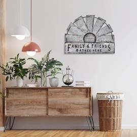 Fleecy day Metal Half Windmill Decor, Rustic Farmhouse Wall Art Decor, Metal Art Wall Decor for Living Home Bedroom Dark Kitchen