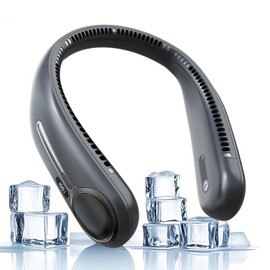 Kinhowly Portable Neck Fan,Personal Hands Free Bladeless Fan,360° Cooling Fan,LED Display,4-Speeds,6000mAh Rechargeable Quick,Long Use Time,Wearable Fan,Birthday Gifts for Men Women (Dark grey)