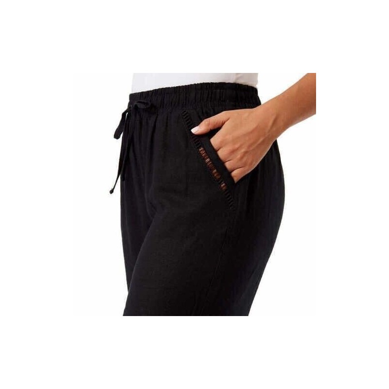 Briggs Ladies' Linen Blend Pull-On Pant (US, Alpha, Medium, Regular,