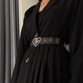 NONGFUGE Fashion Cute Transparent Clear Waist Belt Waistband for Women Girls Jeans Shorts Pants Silver Heart Buckle Belt Jeans Accessories