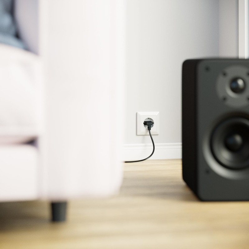 deleyCON 1 m Power Cable with Flat Angled Euro Plug