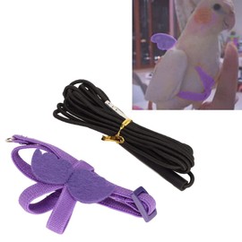 Bird Harness Leash, Purple Adjustable Bird Harness and Leash Pet Outdoor Flying Rope Bird Flying Harness Traction Rope for Parrots Pigeons Birds Purple